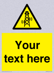 Custom warning RF radiation transmitter